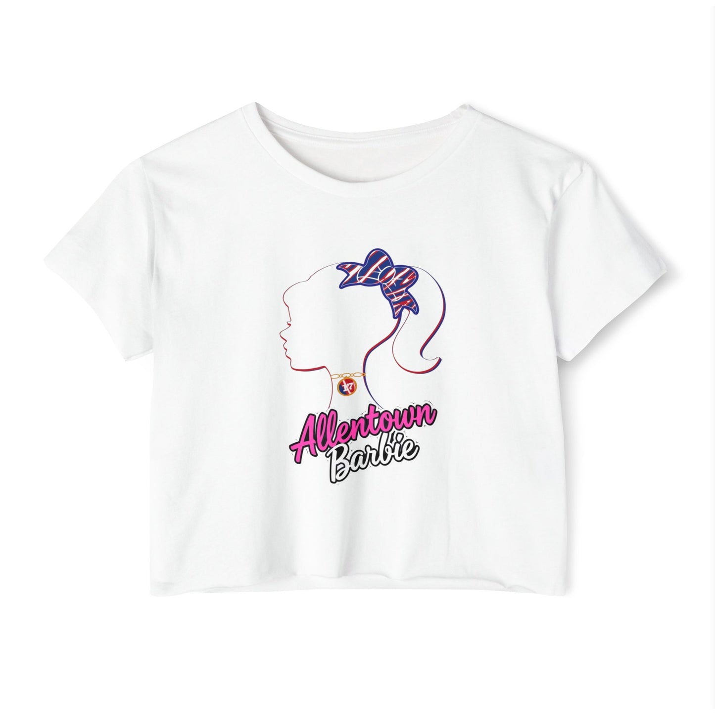 Allentown Barbie Crop Top — Women's Festive Graphic Tee