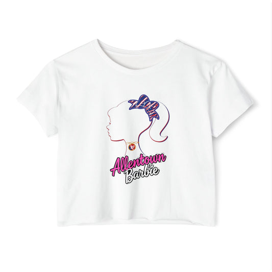 Allentown Barbie Crop Top — Women's Festive Graphic Tee